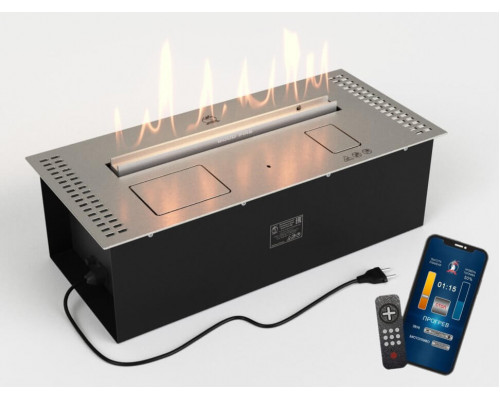 Автоматический биокамин Lux Fire Smart Flame 600 RC INOX